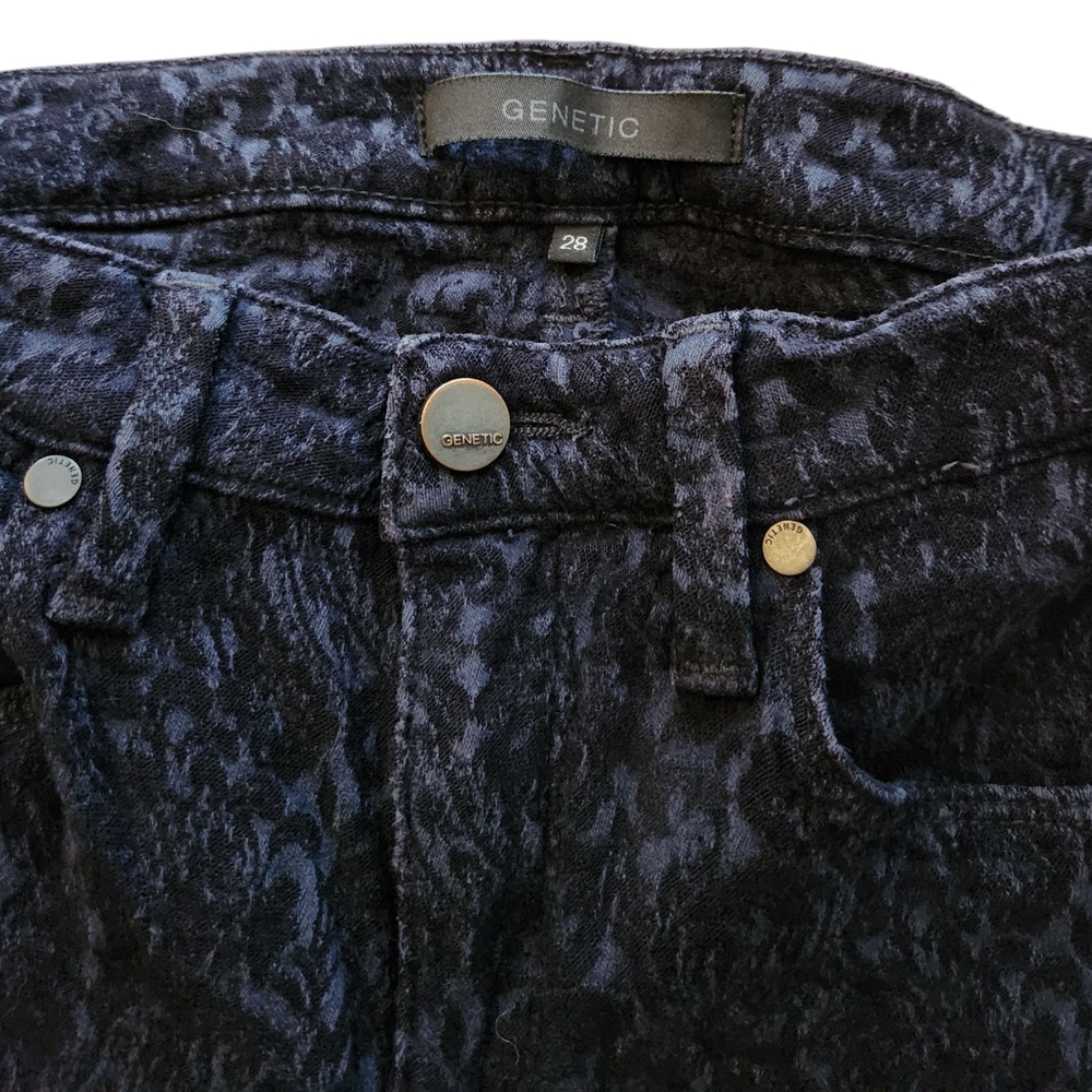 Stylish Genetic SHYA Skinny Blue Patterned Jeans